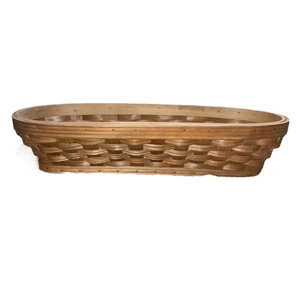 Vintage Long Wicker Bread Basket 15.5